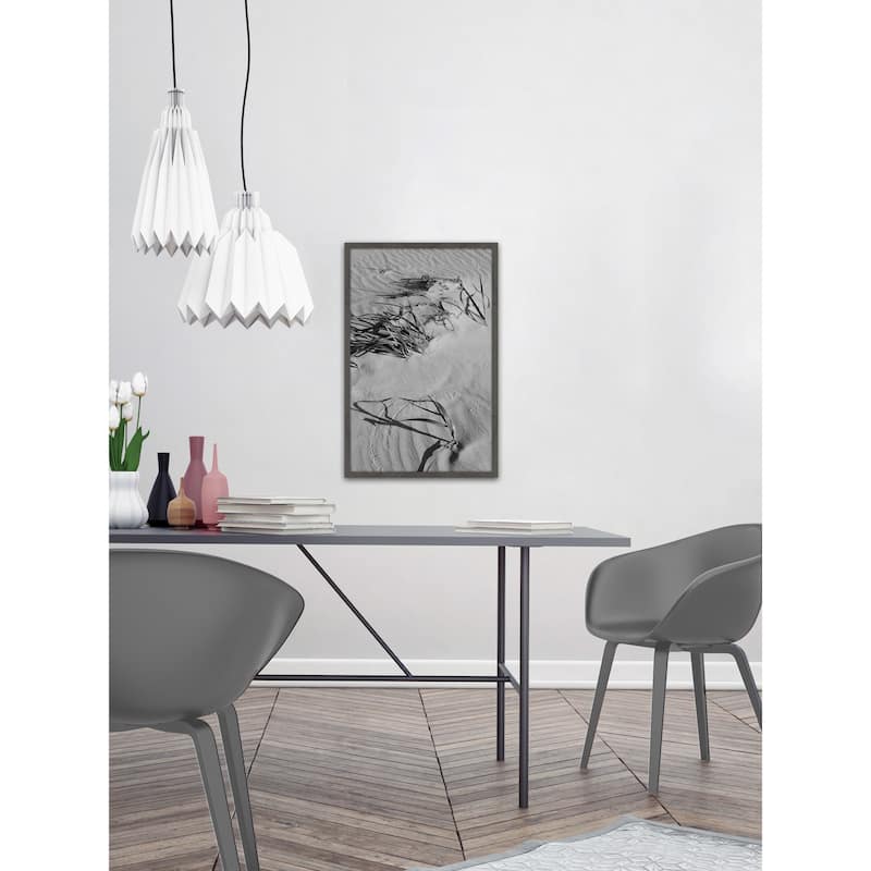 'Sand Tracks' Framed Painting Print - Multi-Color