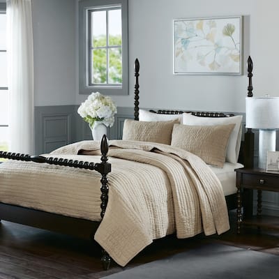 Madison Park Signature Serene Cotton Hand Quilted Coverlet Set