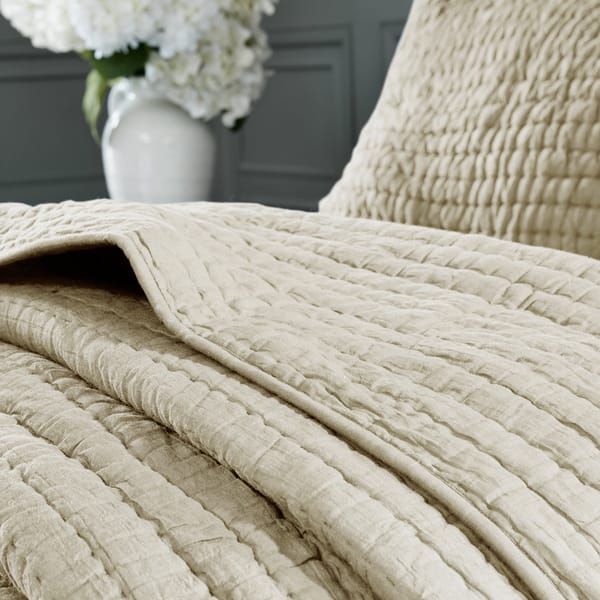 Shop Madison Park Signature Serene Ivory Cotton Hand Quilted