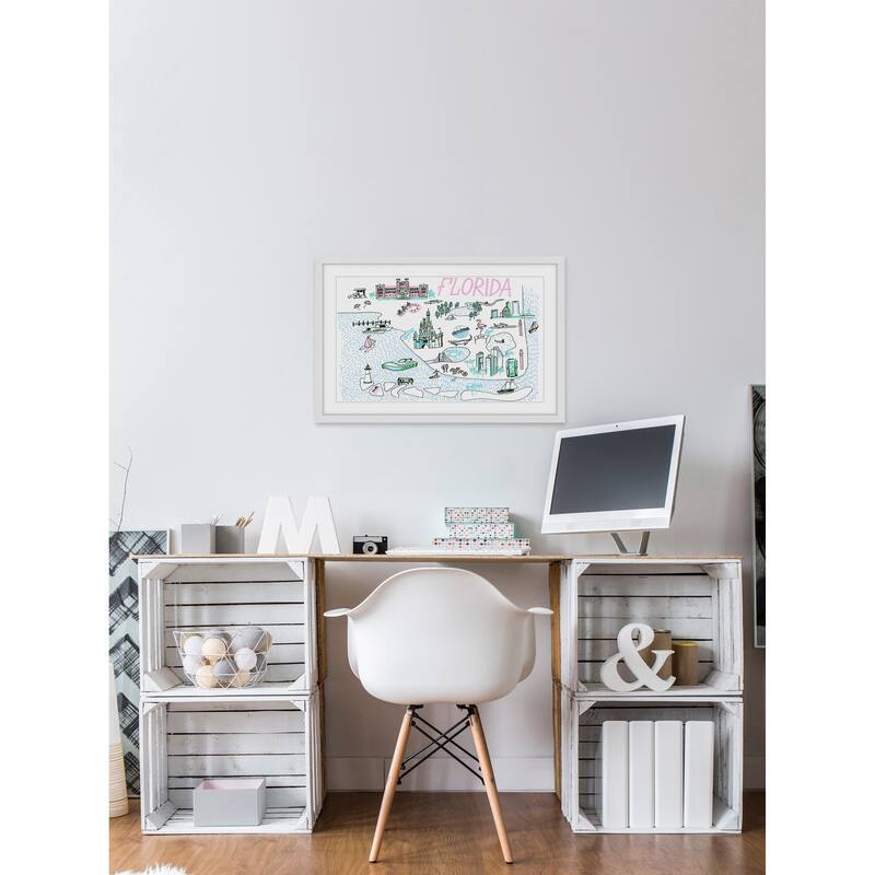 'Florida Isles' Framed Painting Print - Multi-Color