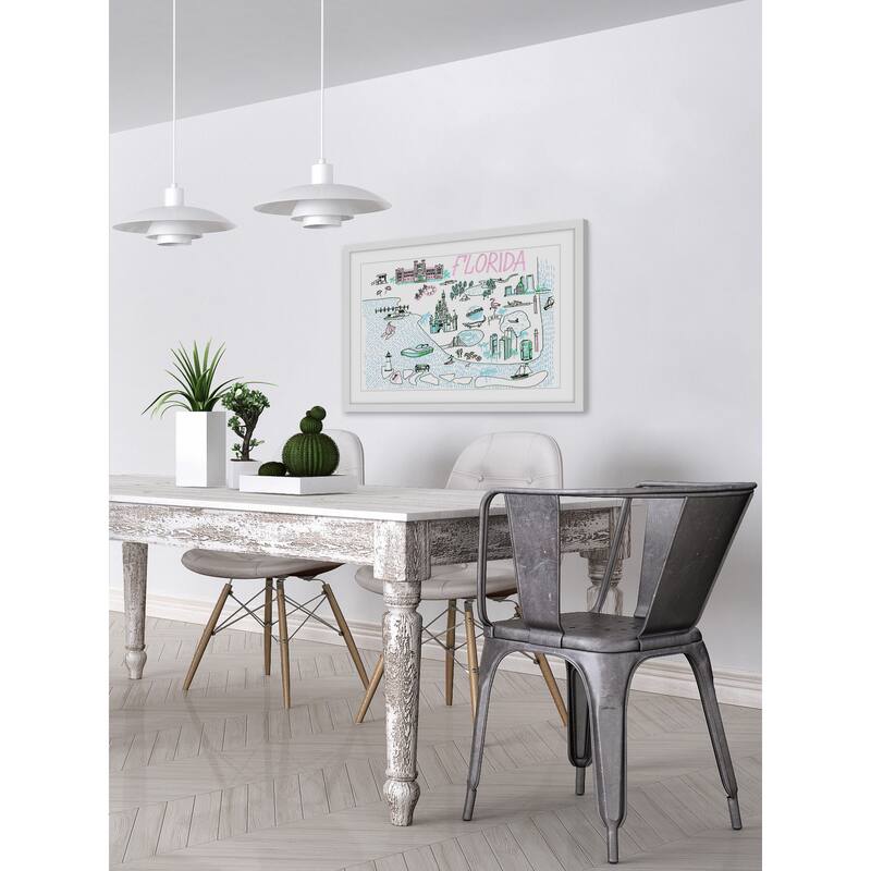 'Florida Isles' Framed Painting Print - Multi-Color