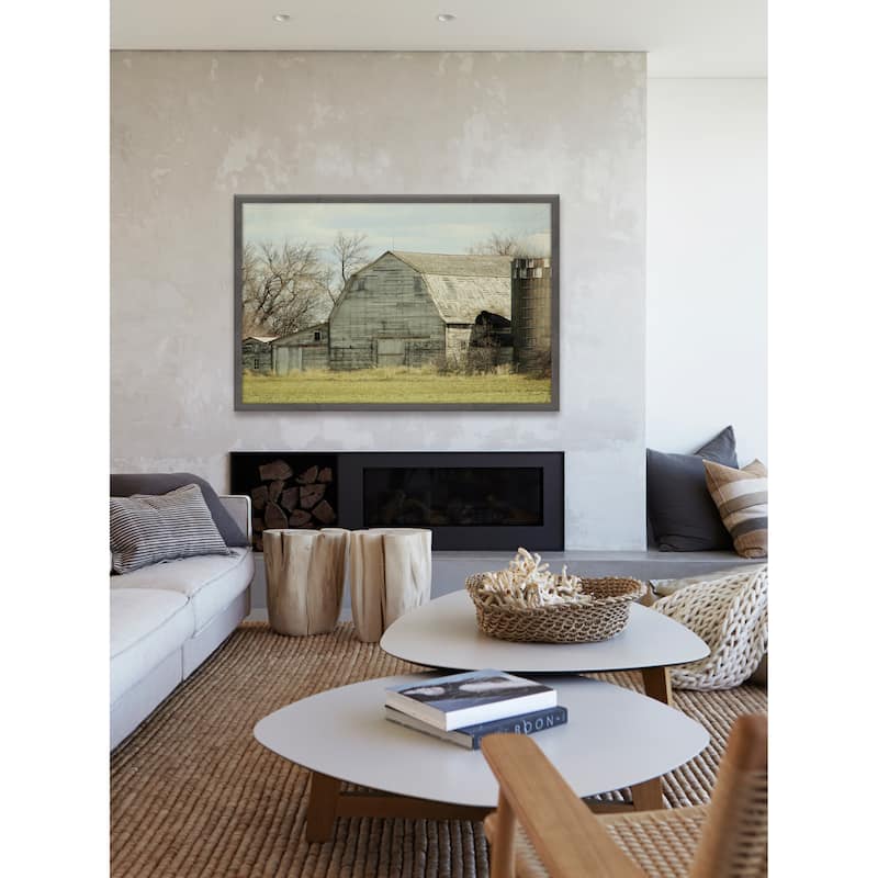 'Barn Profile' Framed Painting Print - Multi-Color
