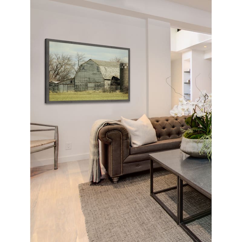 'Barn Profile' Framed Painting Print - Multi-Color