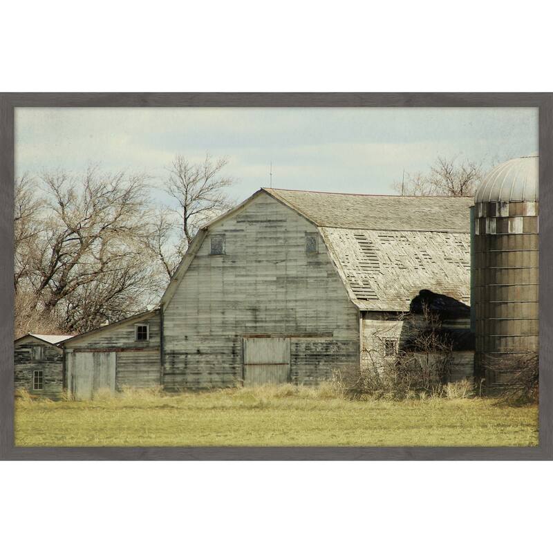 'Barn Profile' Framed Painting Print - Multi-Color