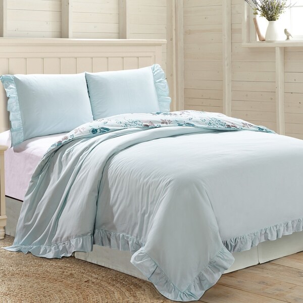 Amrapur Overseas Cassey 3-Piece Ruffled 100-Percent Cotton Duvet Set