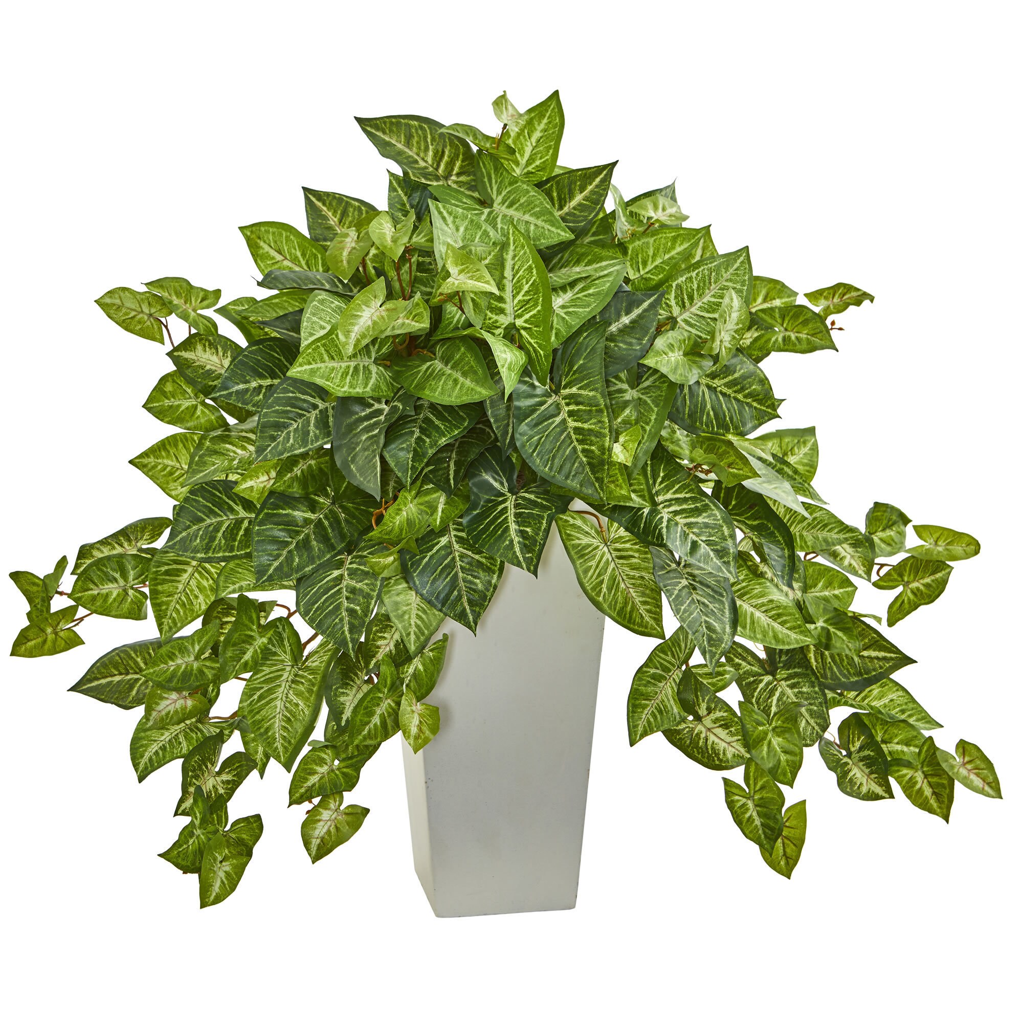 Nephthytis Artificial Plant in White Tower Planter - Bed Bath & Beyond -  18687899