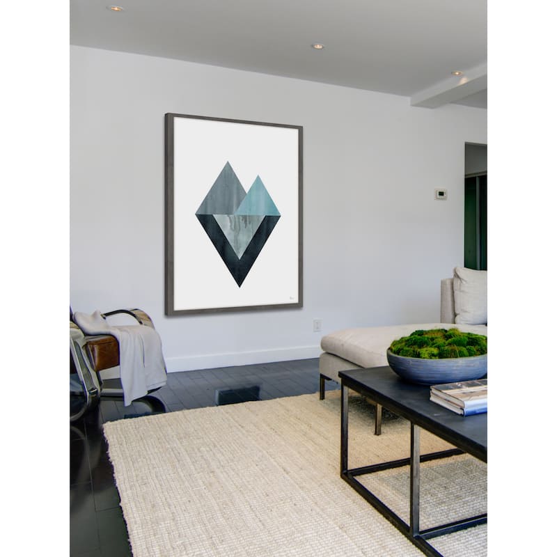 'Triangle Convergence' Framed Painting Print - Multi-Color