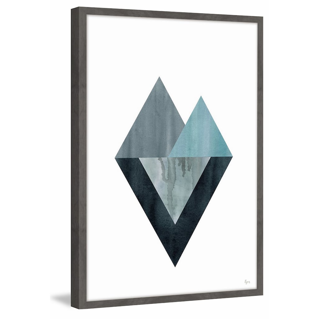 'Triangle Convergence' Framed Painting Print - Multi-Color