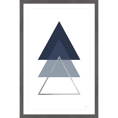 'Blue Ascension II' Framed Painting Print - Multi-Color