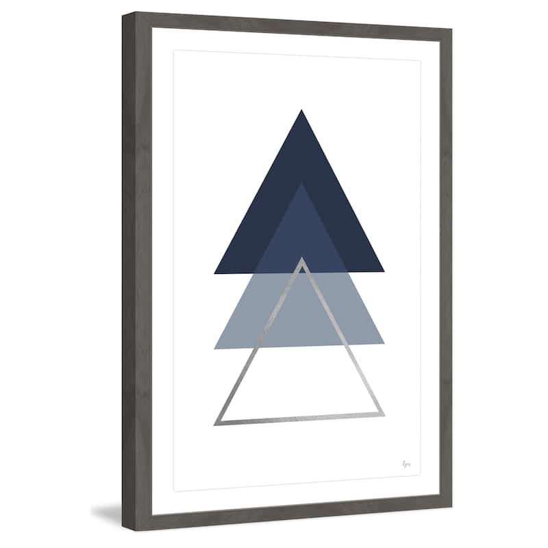 'Blue Ascension II' Framed Painting Print - Multi-Color