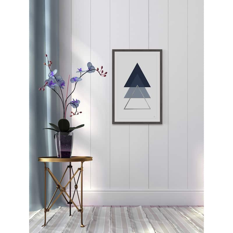 'Blue Ascension II' Framed Painting Print - Multi-Color