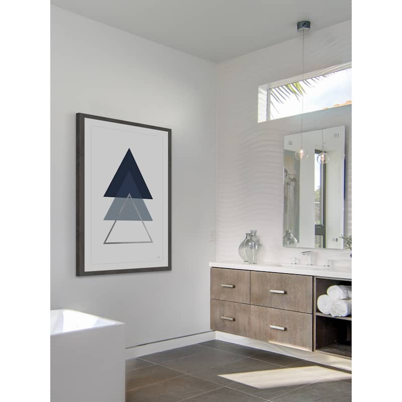 'Blue Ascension II' Framed Painting Print - Multi-Color