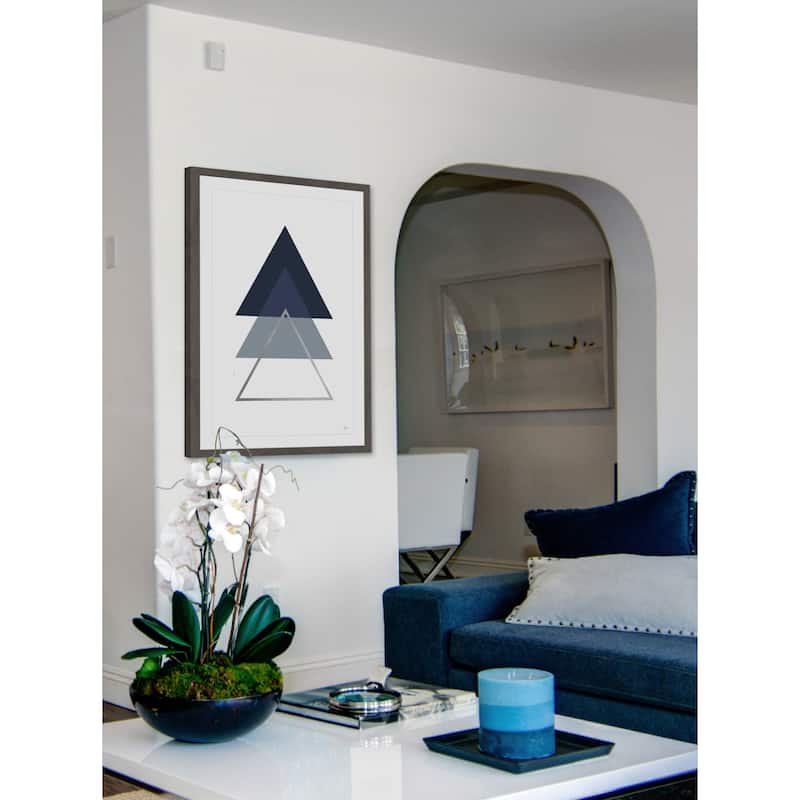 'Blue Ascension II' Framed Painting Print - Multi-Color