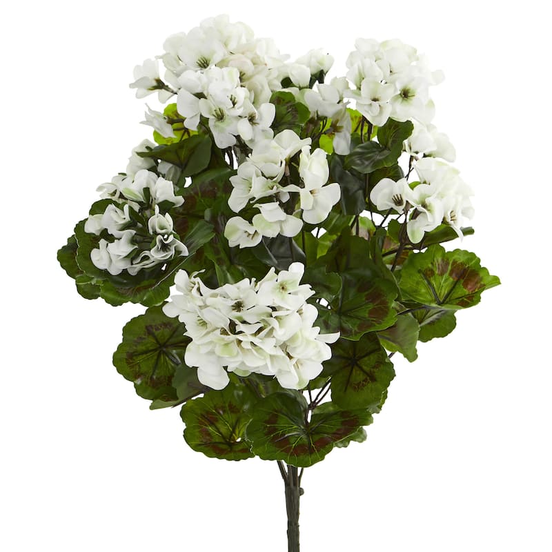 Geranium Artificial Bush UV Resistant (Set of 3)