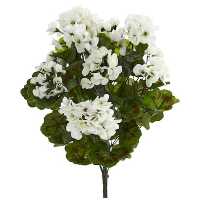 Geranium Artificial Bush UV Resistant (Set of 3)