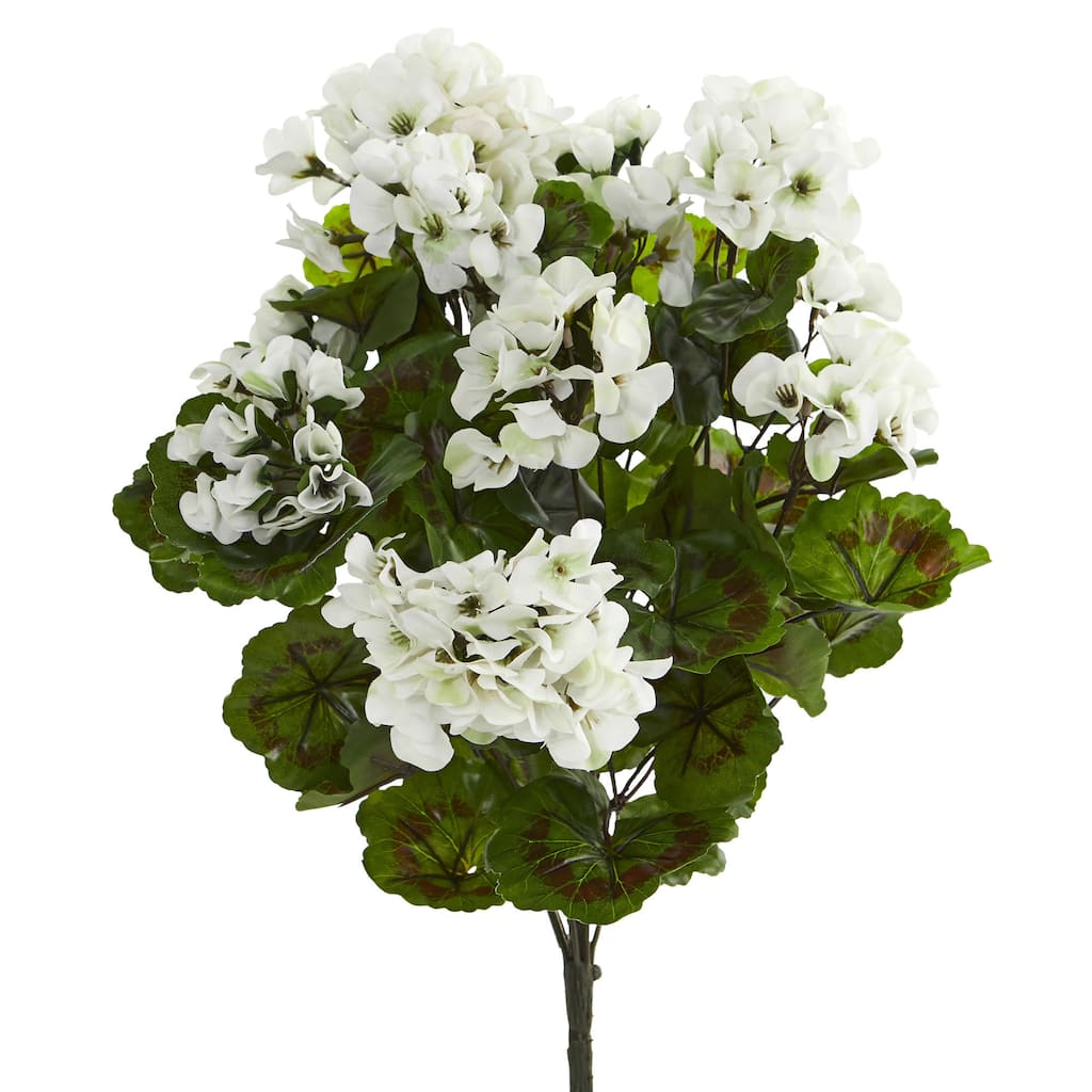 Geranium Artificial Bush UV Resistant (Set of 3)