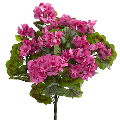 Geranium Artificial Bush UV Resistant (Set of 3)