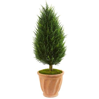 40" Cypress Artificial Tree in Terracotta Planter UV Resistant (Indoor/Outdoor)