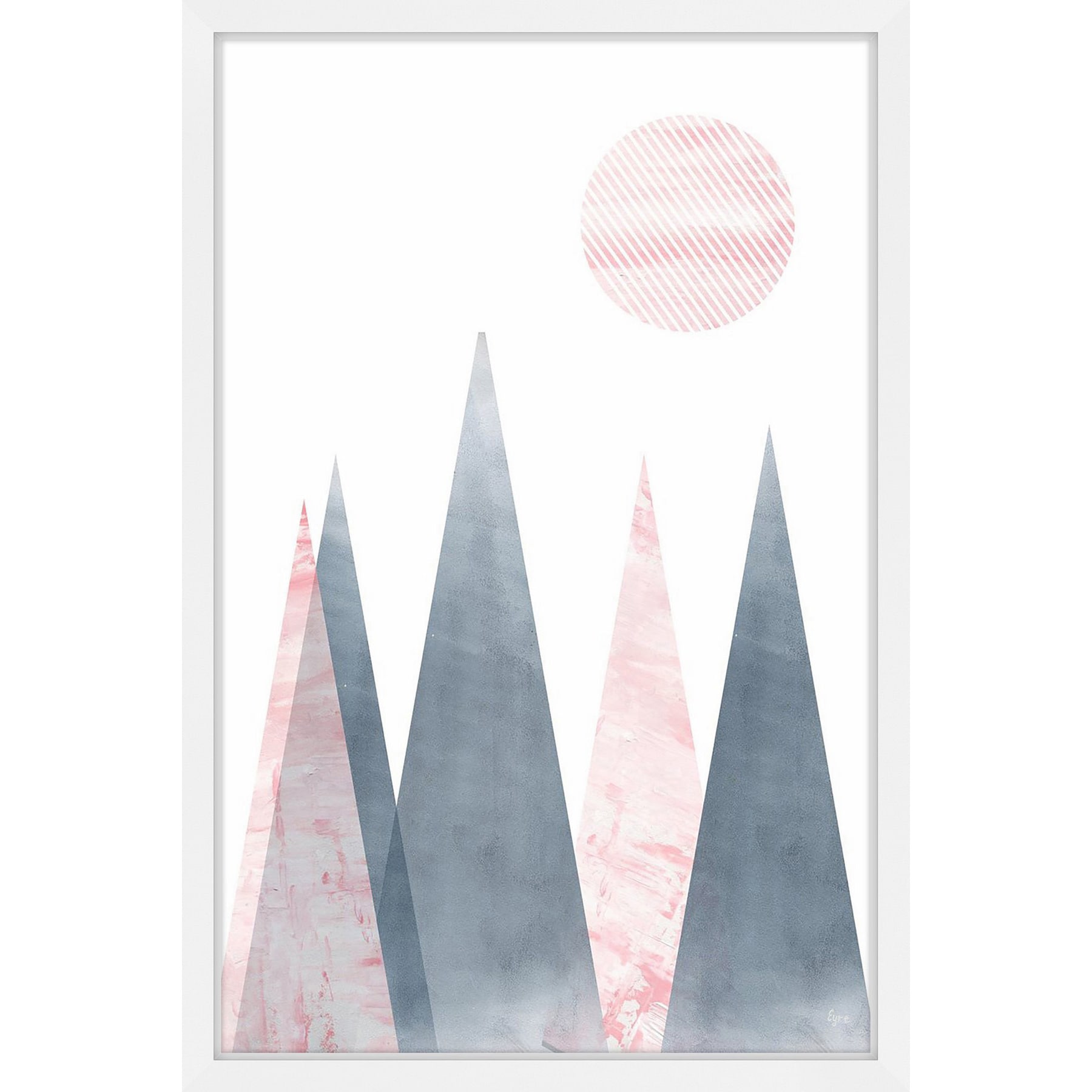 Marmont Hill - Handmade Striped Moon Framed Print