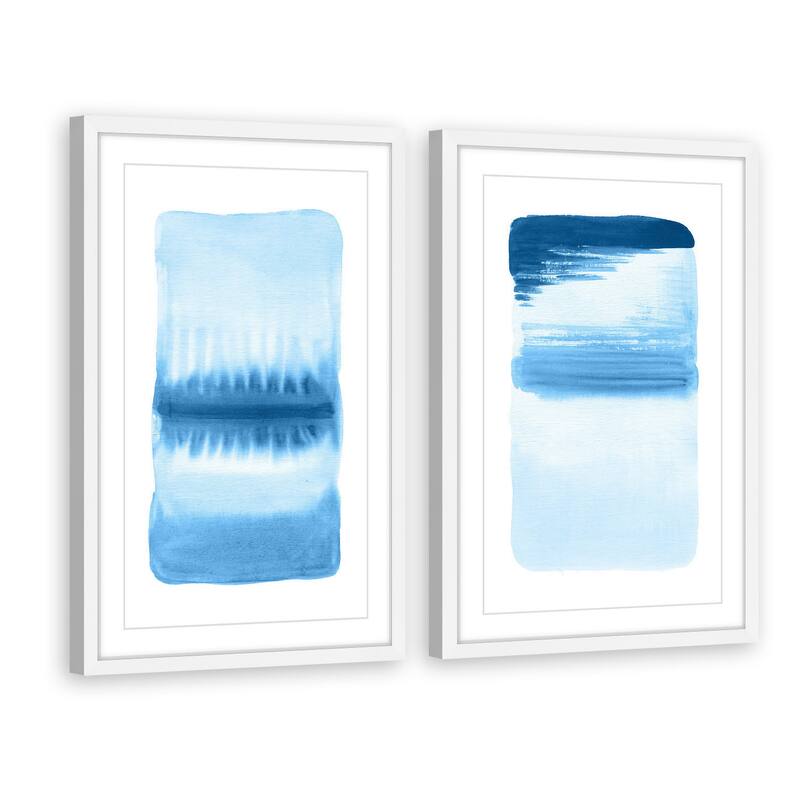 Marmont Hill - Handmade Blue Flows Diptych - Multi-Color