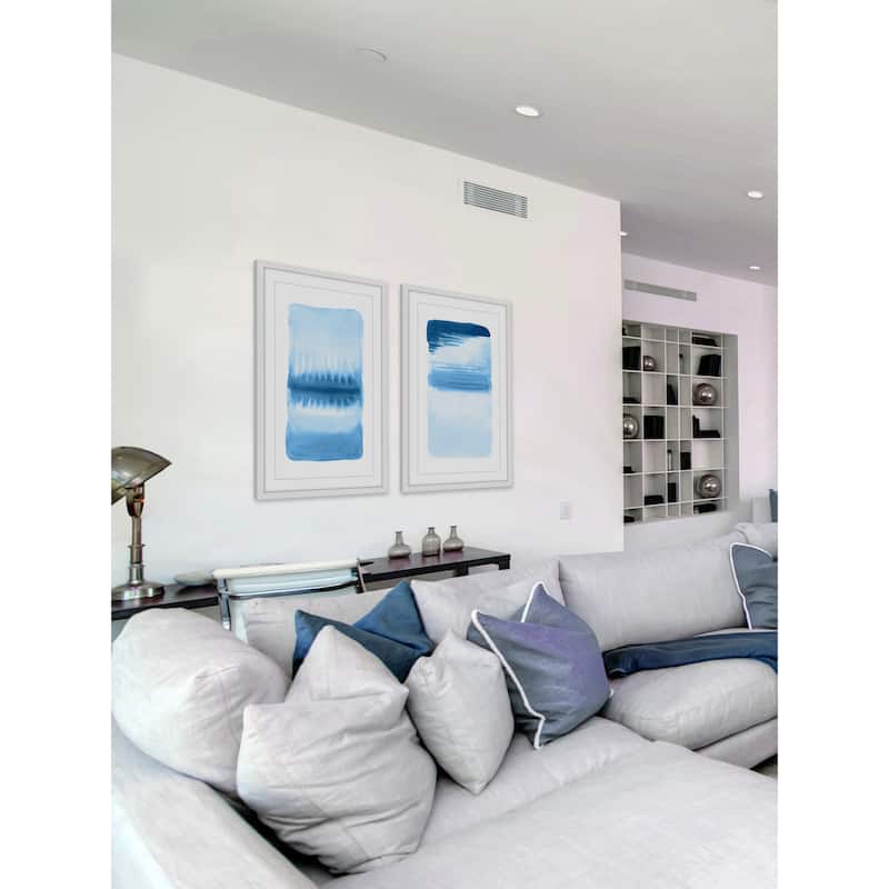 Marmont Hill - Handmade Blue Flows Diptych - Multi-Color