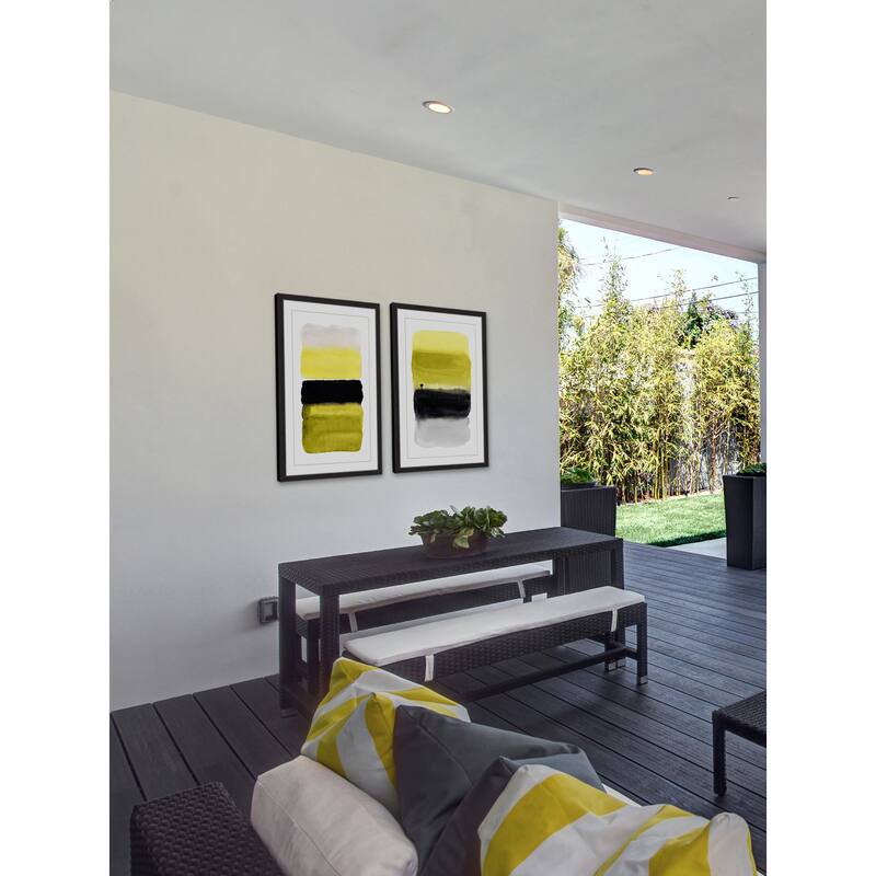 Marmont Hill - Handmade Black and Yellow Diptych - Multi-Color