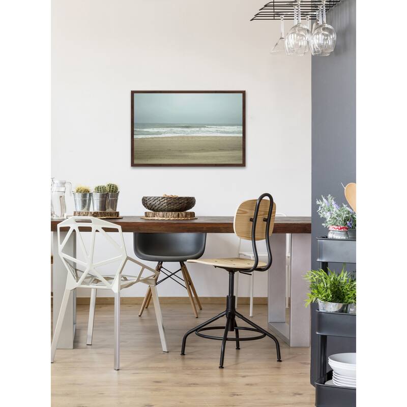 'Oceanum Cessabit' Framed Painting Print - Multi-Color