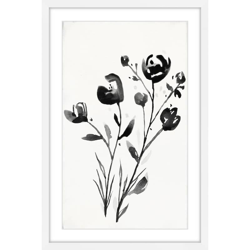 'Winter Flowers II' Framed Painting Print - Multi-Color