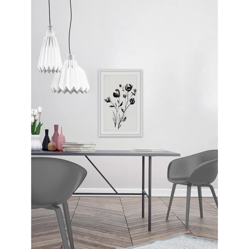 'Winter Flowers II' Framed Painting Print - Multi-Color