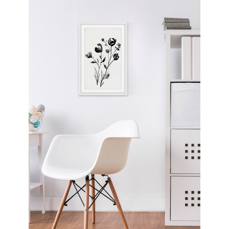 'Winter Flowers II' Framed Painting Print - Multi-Color