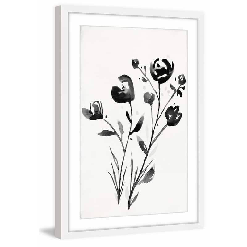 'Winter Flowers II' Framed Painting Print - Multi-Color