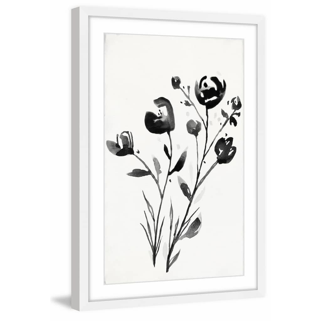 'Winter Flowers II' Framed Painting Print - Multi-Color