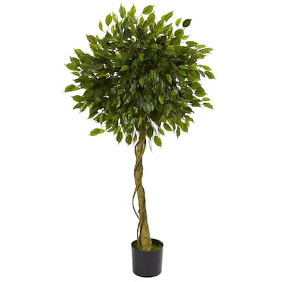 5' Ficus Artificial Topiary Tree UV Resistant (Indoor/Outdoor)