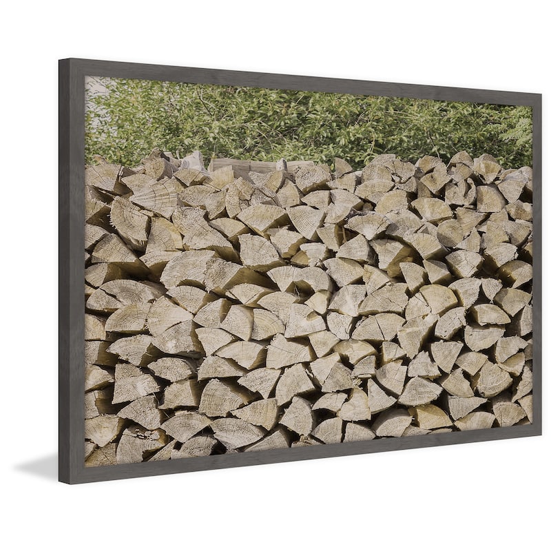 'Woodpile' Framed Painting Print - Multi-Color
