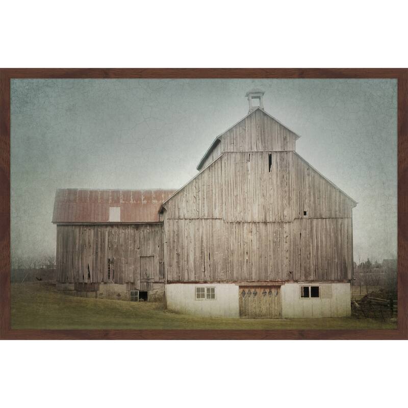 'Ancienne Grange' Framed Painting Print - Multi-Color