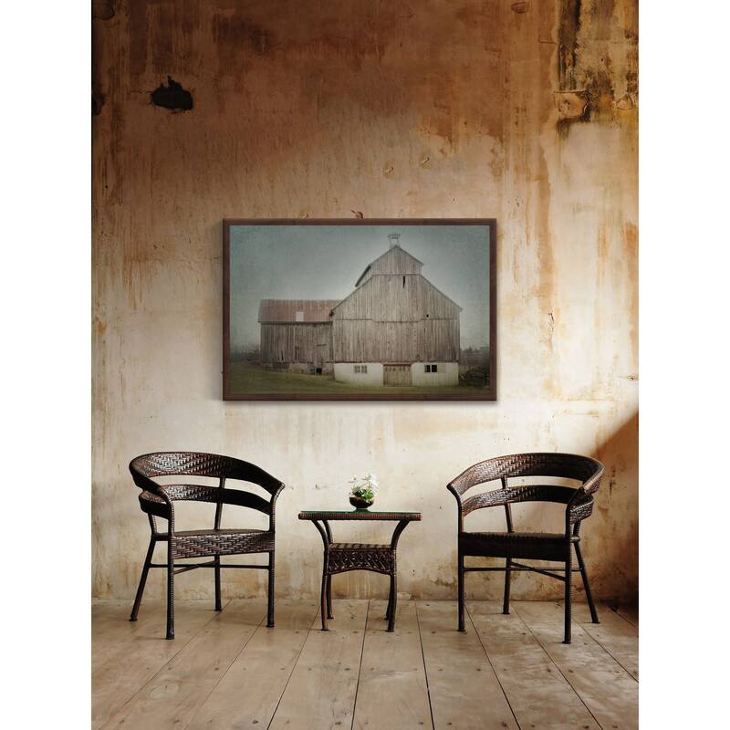 'Ancienne Grange' Framed Painting Print - Multi-Color