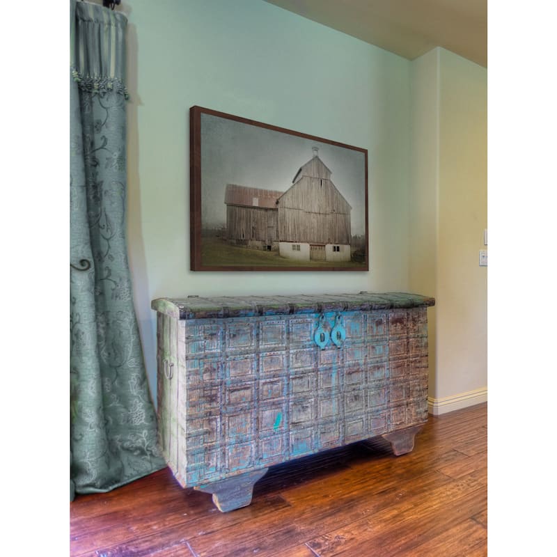 'Ancienne Grange' Framed Painting Print - Multi-Color