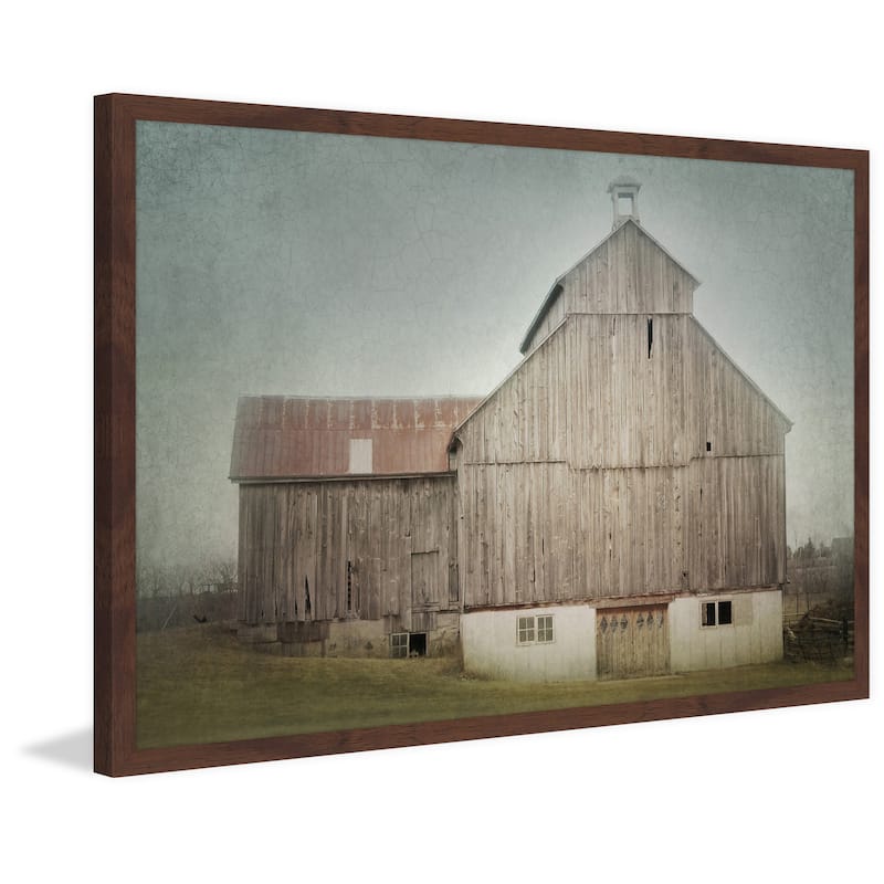 'Ancienne Grange' Framed Painting Print - Multi-Color