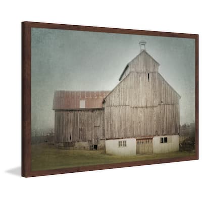 'Ancienne Grange' Framed Painting Print - Multi-Color