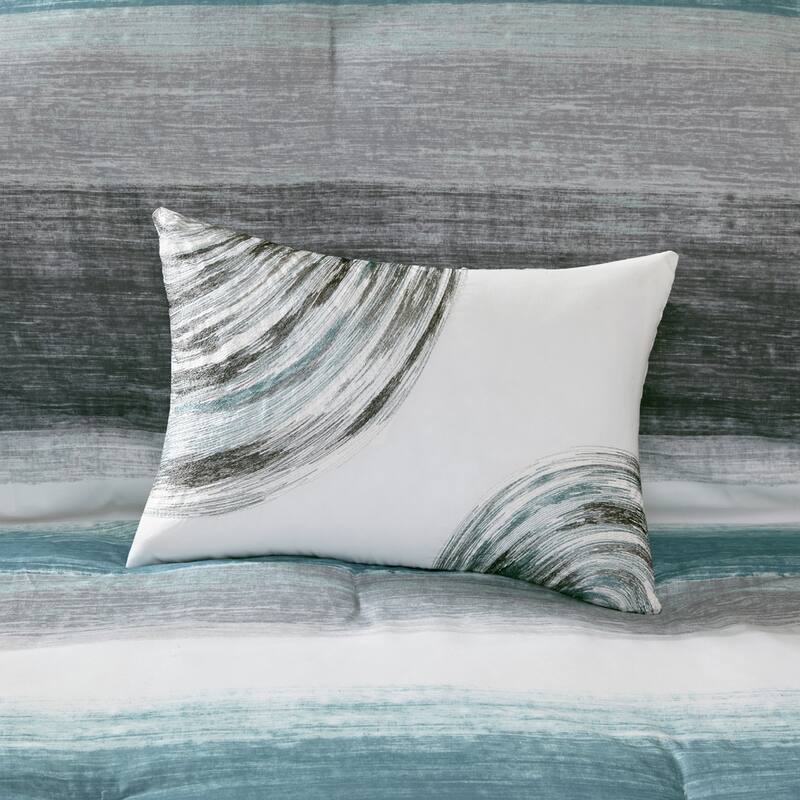 Madison Park Essentials Barret Aqua Comforter Set with Cotton Bed Sheets