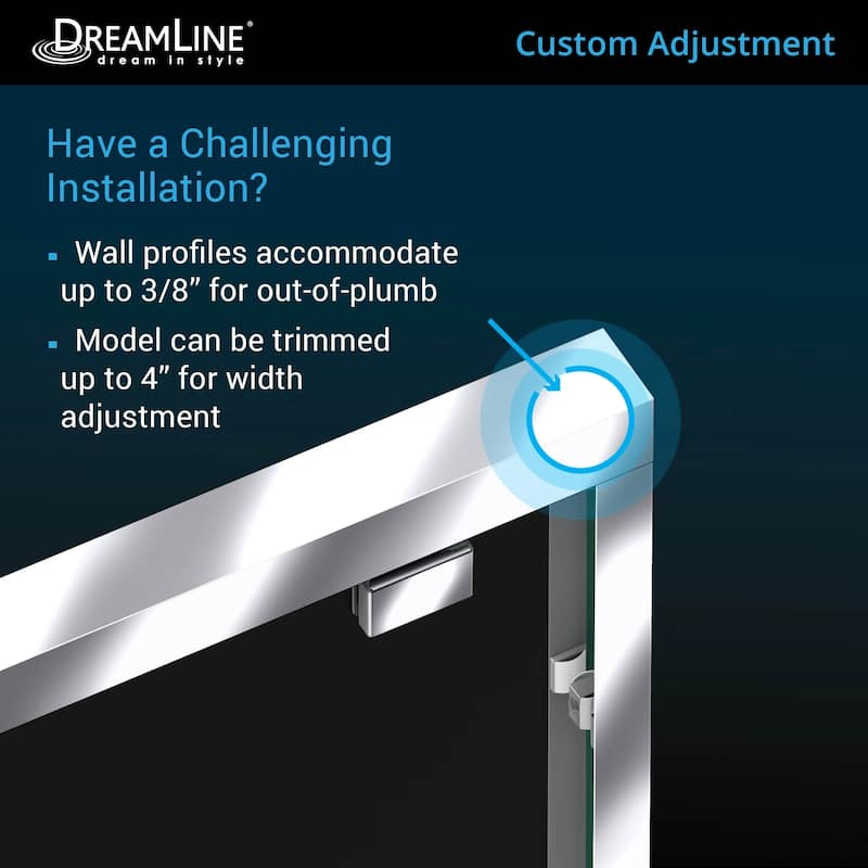 DreamLine Encore 36 in. D x 60 in. W x 78 3/4 in. H Bypass Sliding Shower Door and Shower Base Kit - 36" x 60" - 36" x 60"