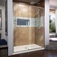 preview thumbnail 33 of 72, DreamLine Flex 32 in. D x 60 in. W x 74 3/4 in. H Pivot Shower Door and Shower Base Kit - 32" x 60" Biscuit Base - Center - Nickel Finish