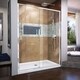 preview thumbnail 1 of 72, DreamLine Flex 32 in. D x 60 in. W x 74 3/4 in. H Pivot Shower Door and Shower Base Kit - 32" x 60"
