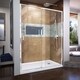 preview thumbnail 46 of 72, DreamLine Flex 32 in. D x 60 in. W x 74 3/4 in. H Pivot Shower Door and Shower Base Kit - 32" x 60" White - Right Drain Base