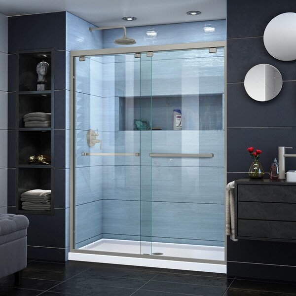 DreamLine Encore Frameless Bypass Sliding Shower Door and Base