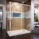 preview thumbnail 50 of 63, DreamLine Flex 36 in. D x 60 in. W x 74 3/4 in. H Pivot Shower Enclosure and Shower Base Kit - 36" x 60" Beige - Right Drain Base