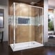 preview thumbnail 43 of 63, DreamLine Flex 36 in. D x 60 in. W x 74 3/4 in. H Pivot Shower Enclosure and Shower Base Kit - 36" x 60" White - Right Drain Base