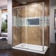 preview thumbnail 33 of 63, DreamLine Flex 36 in. D x 60 in. W x 74 3/4 in. H Pivot Shower Enclosure and Shower Base Kit - 36" x 60" White Base - Left - Nickel Finish