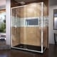 preview thumbnail 38 of 63, DreamLine Flex 36 in. D x 60 in. W x 74 3/4 in. H Pivot Shower Enclosure and Shower Base Kit - 36" x 60" Black - Left Drain Base