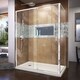 preview thumbnail 31 of 63, DreamLine Flex 36 in. D x 60 in. W x 74 3/4 in. H Pivot Shower Enclosure and Shower Base Kit - 36" x 60" Beige - Left Drain Base